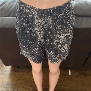 lululemon athletica Black and White Splatter Athletic Shorts